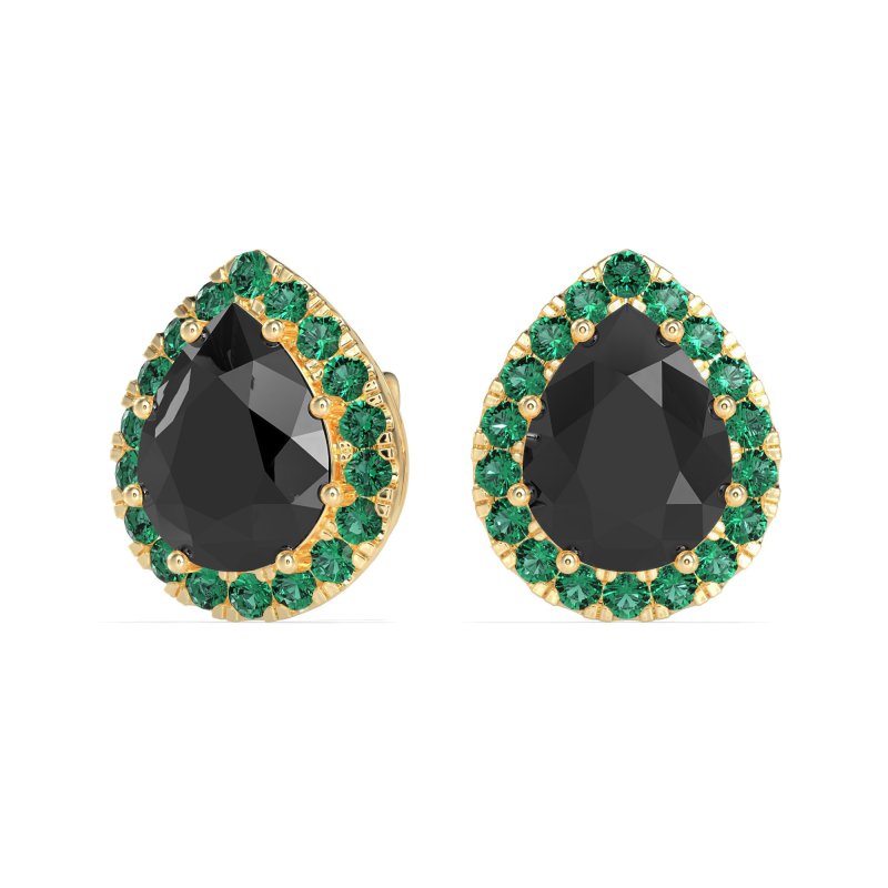 Classic Pear shape Halo Stud Earrings