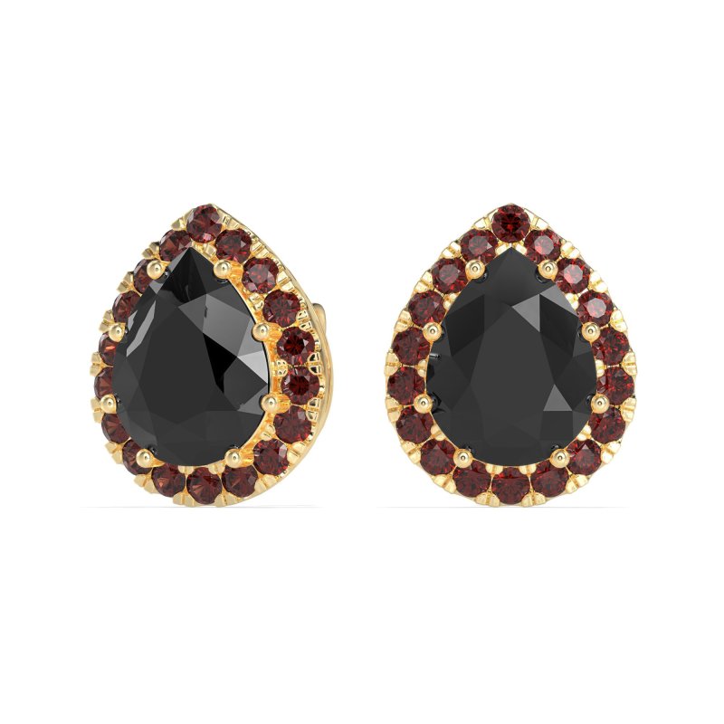 Classic Pear shape Halo Stud Earrings
