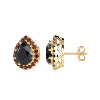 Classic Pear shape Halo Stud Earrings