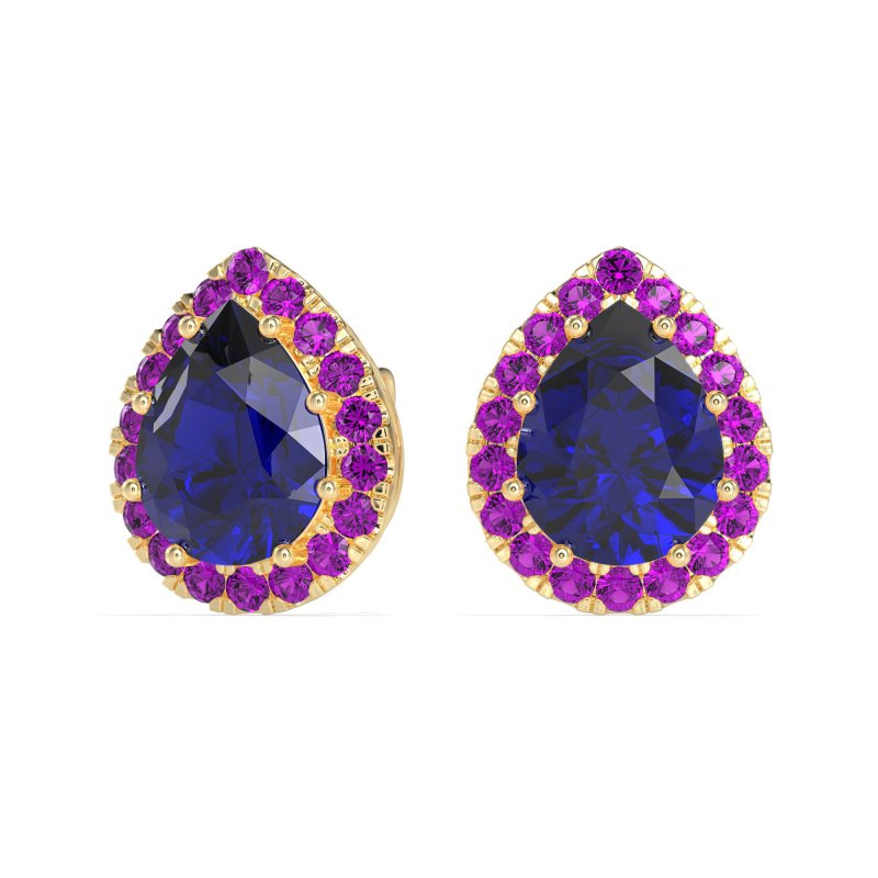 Classic Pear shape Halo Stud Earrings