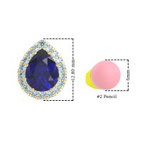 Classic Pear shape Halo Stud Earrings