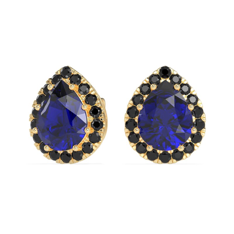Classic Pear shape Halo Stud Earrings