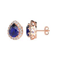 Classic Pear shape Halo Stud Earrings