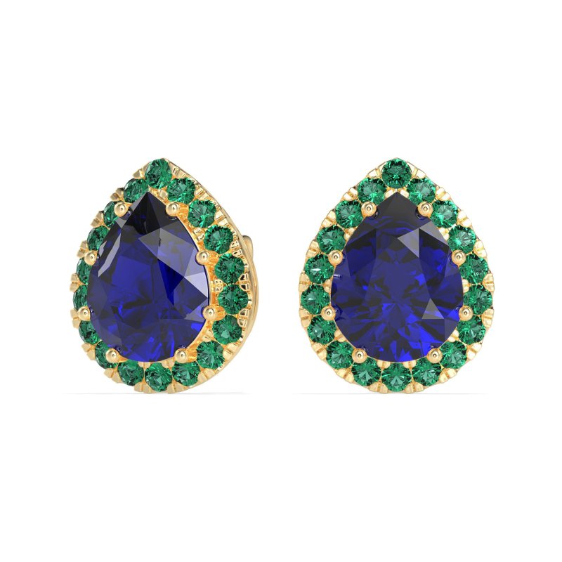 Classic Pear shape Halo Stud Earrings