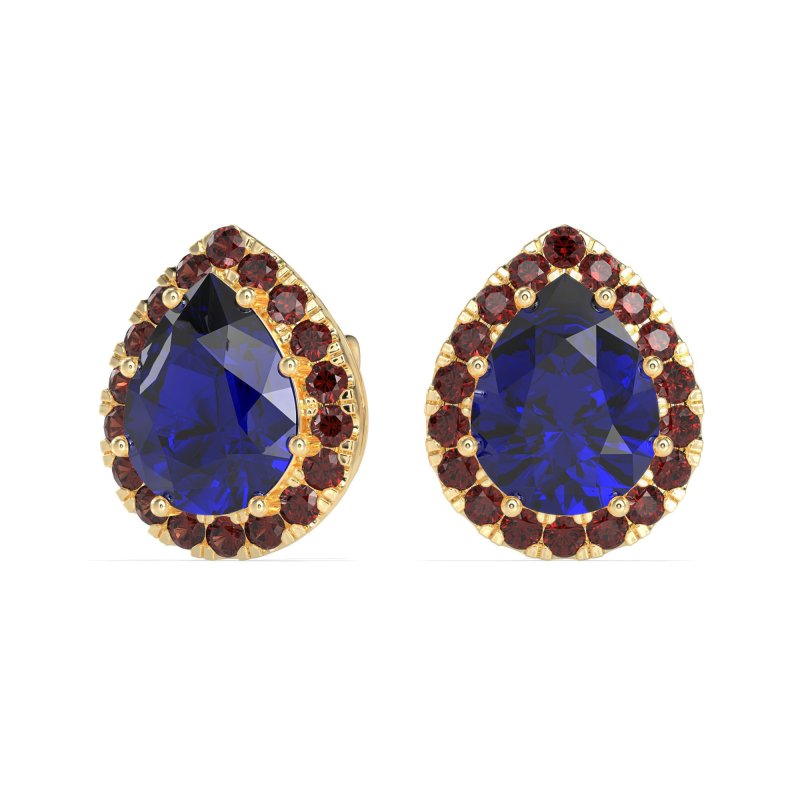 Classic Pear shape Halo Stud Earrings