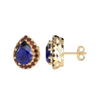 Classic Pear shape Halo Stud Earrings