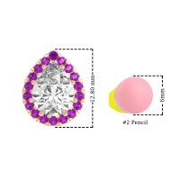 Classic Pear shape Halo Stud Earrings