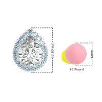 Classic Pear shape Halo Stud Earrings
