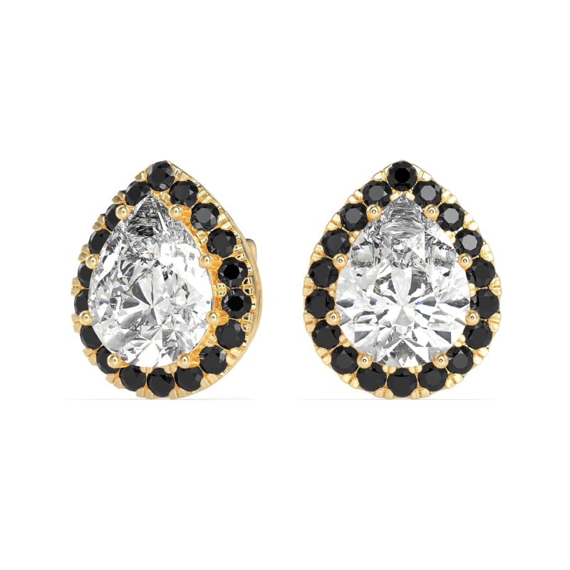 Classic Pear shape Halo Stud Earrings