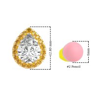 Classic Pear shape Halo Stud Earrings