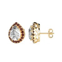 Classic Pear shape Halo Stud Earrings