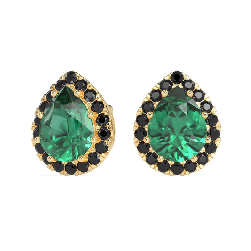 Classic Pear shape Halo Stud Earrings
