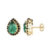 Classic Pear shape Halo Stud Earrings
