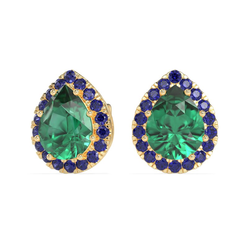 Classic Pear shape Halo Stud Earrings