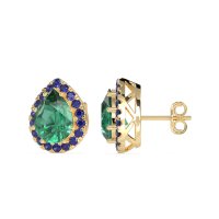Classic Pear shape Halo Stud Earrings