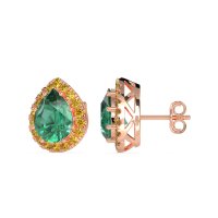 Classic Pear shape Halo Stud Earrings