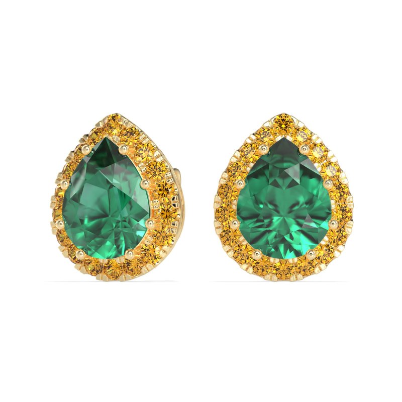 Classic Pear shape Halo Stud Earrings