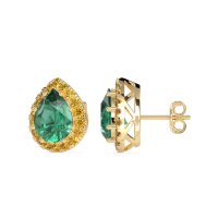 Classic Pear shape Halo Stud Earrings