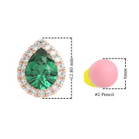 Classic Pear shape Halo Stud Earrings