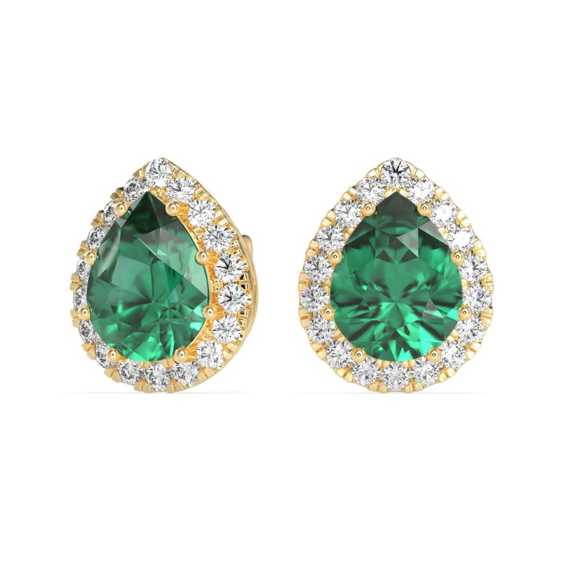 Classic Pear shape Halo Stud Earrings