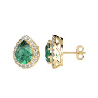 Classic Pear shape Halo Stud Earrings