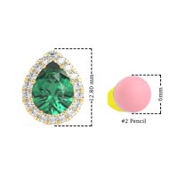 Classic Pear shape Halo Stud Earrings