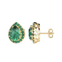 Classic Pear shape Halo Stud Earrings