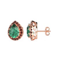 Classic Pear shape Halo Stud Earrings