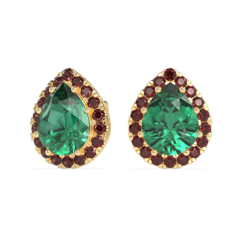 Classic Pear shape Halo Stud Earrings