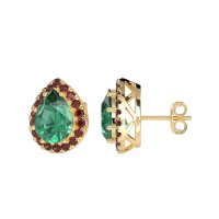Classic Pear shape Halo Stud Earrings