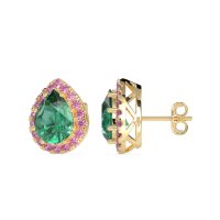 Classic Pear shape Halo Stud Earrings