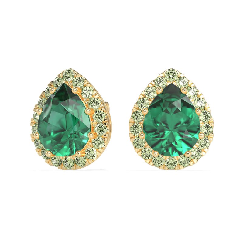 Classic Pear shape Halo Stud Earrings