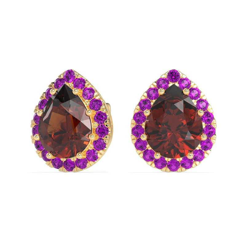 Classic Pear shape Halo Stud Earrings