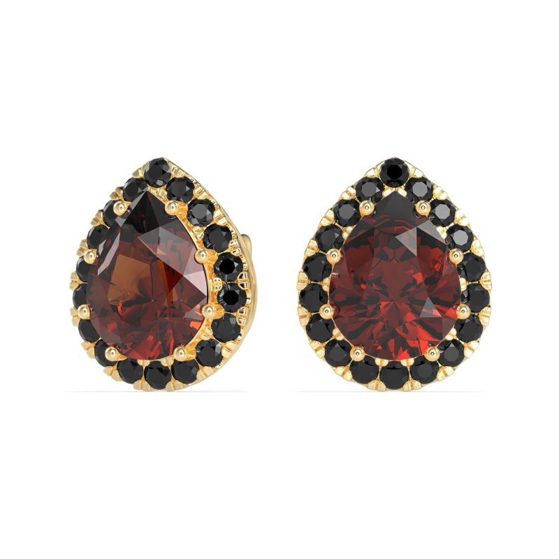 Classic Pear shape Halo Stud Earrings