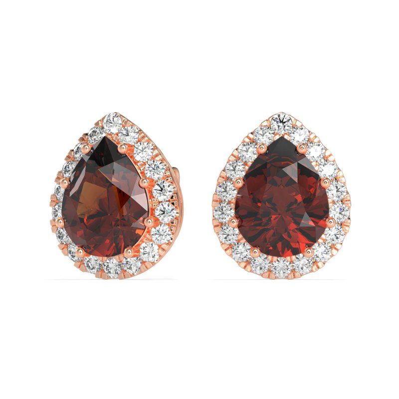 Classic Pear shape Halo Stud Earrings