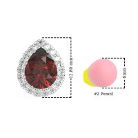 Classic Pear shape Halo Stud Earrings