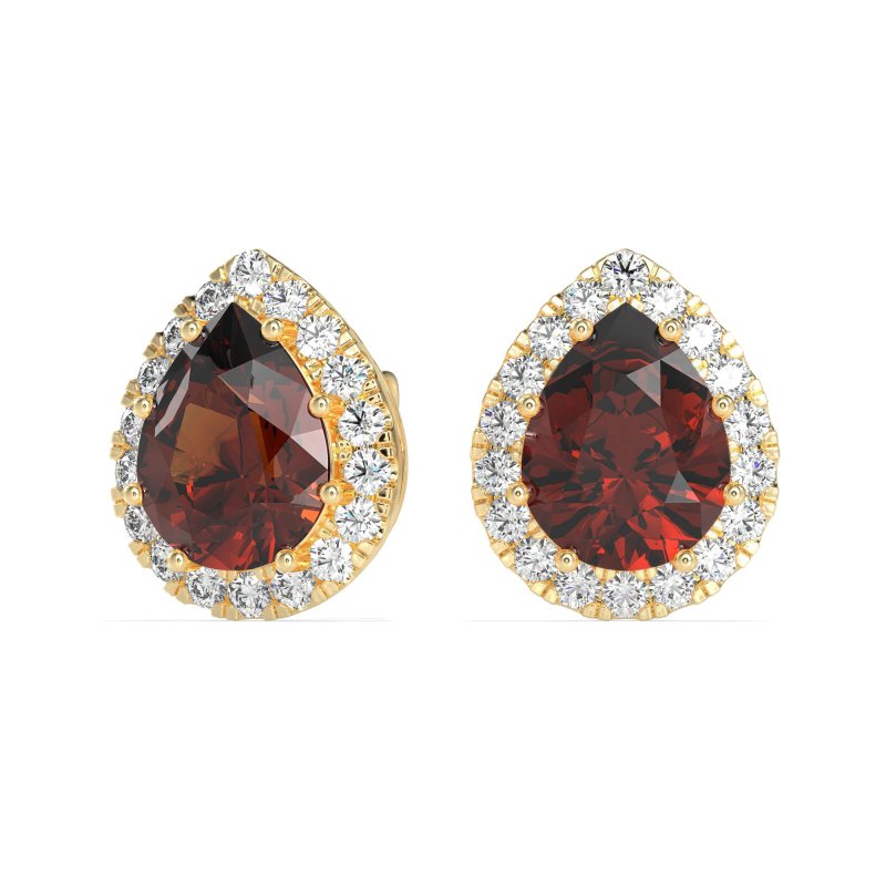 Classic Pear shape Halo Stud Earrings