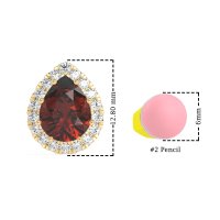 Classic Pear shape Halo Stud Earrings