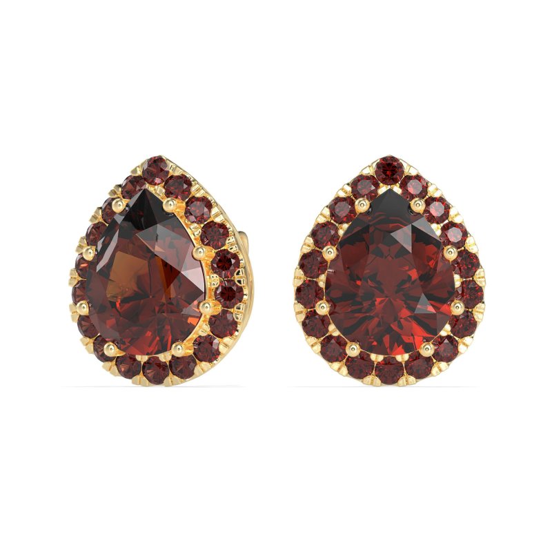 Classic Pear shape Halo Stud Earrings