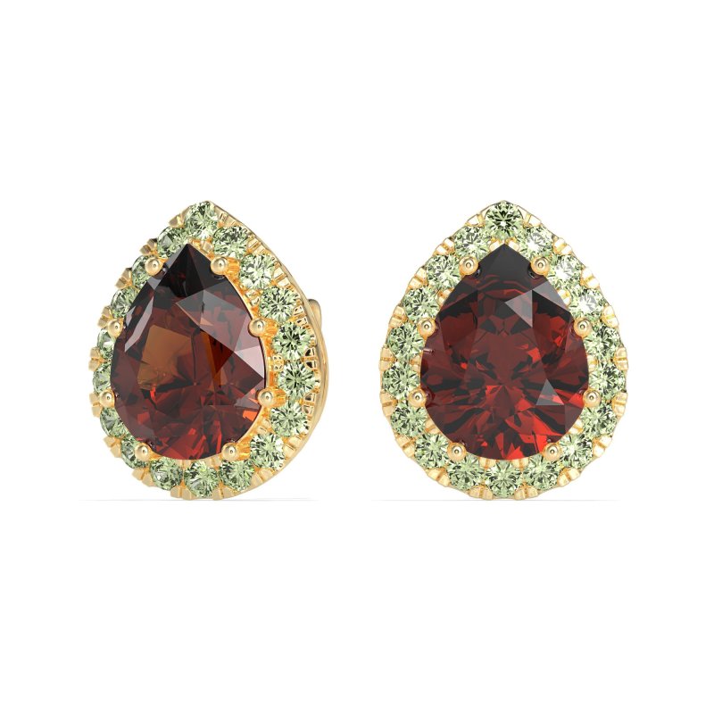 Classic Pear shape Halo Stud Earrings