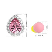 Classic Pear shape Halo Stud Earrings