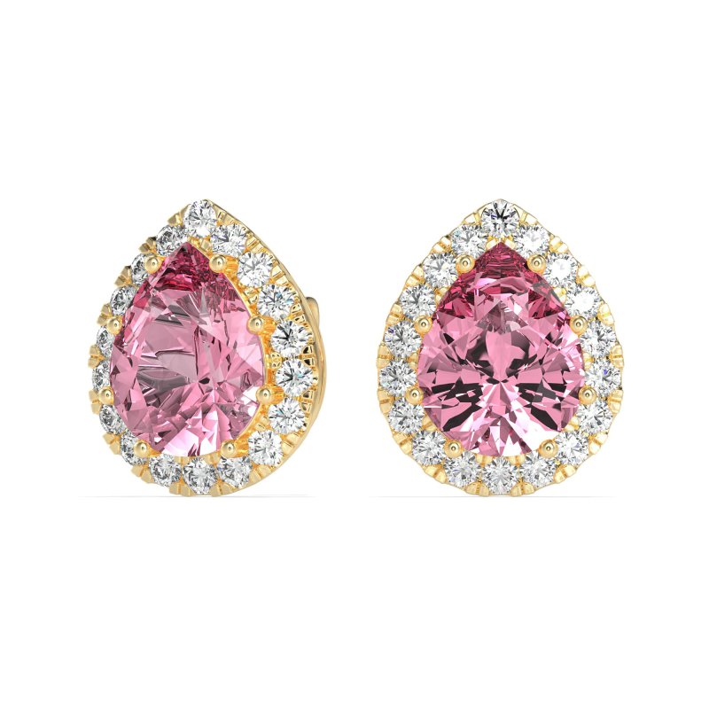 Classic Pear shape Halo Stud Earrings