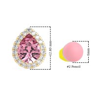 Classic Pear shape Halo Stud Earrings