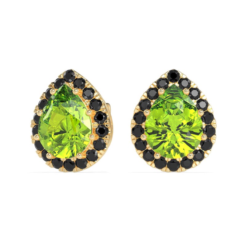 Classic Pear shape Halo Stud Earrings