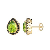 Classic Pear shape Halo Stud Earrings