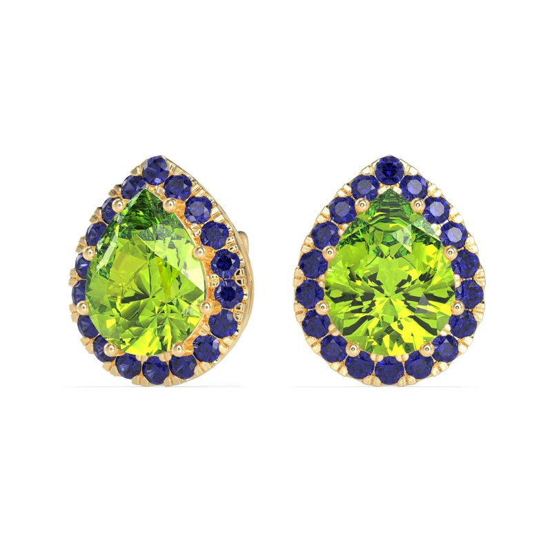 Classic Pear shape Halo Stud Earrings