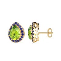 Classic Pear shape Halo Stud Earrings
