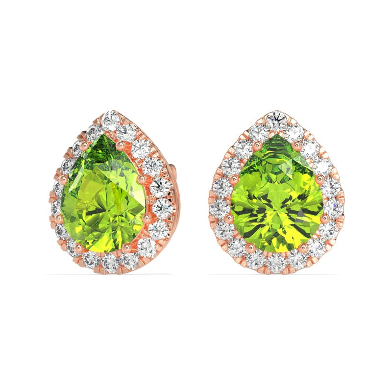 Classic Pear shape Halo Stud Earrings