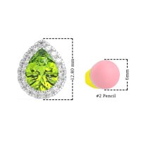 Classic Pear shape Halo Stud Earrings
