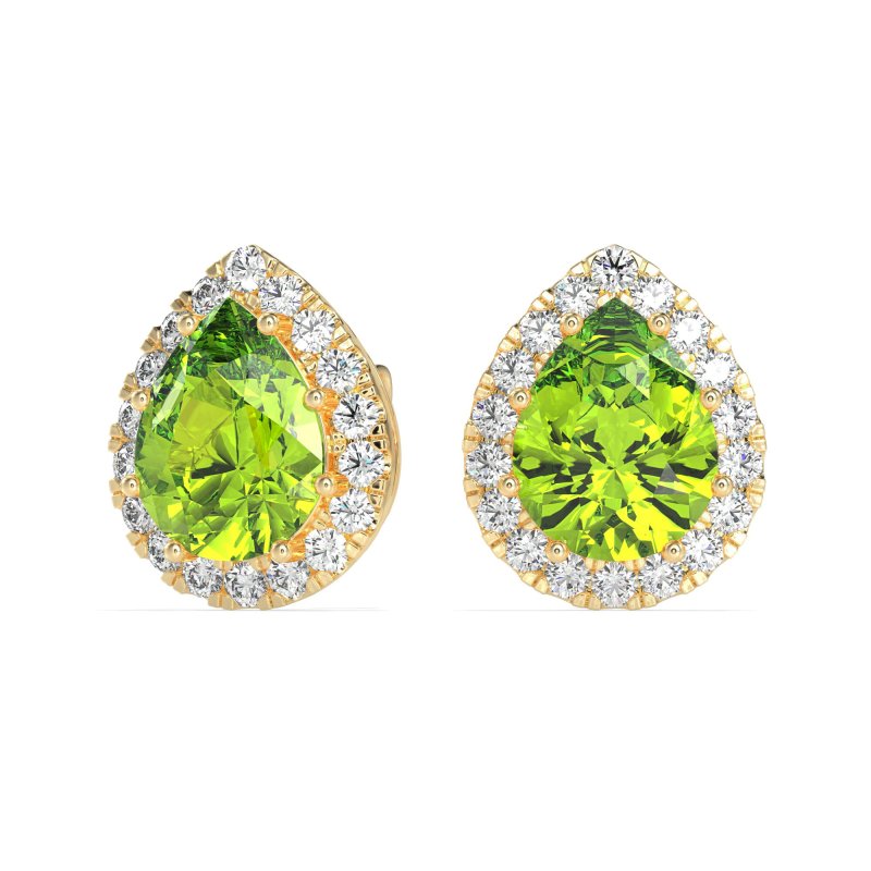 Classic Pear shape Halo Stud Earrings